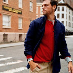 Land's End NWT - M's Tall LS Comfort-First Thermal Waffle Henley - Lg Tall